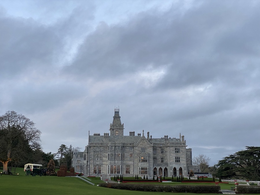 The manor seen from the putting green.