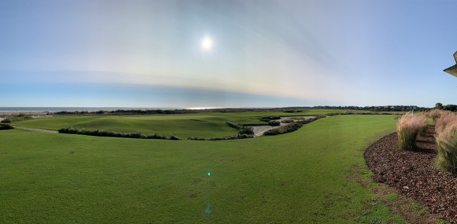 The 18th green.