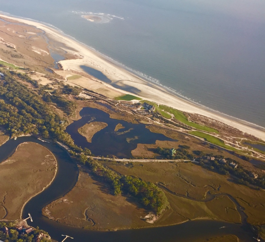 Marsh and holes from above.