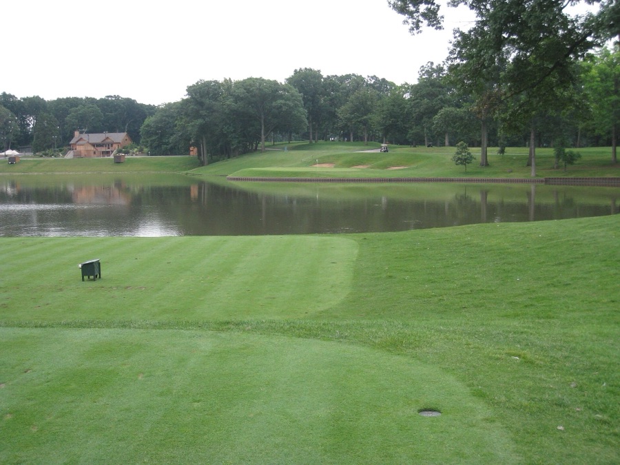 The tee shot at the 2nd.