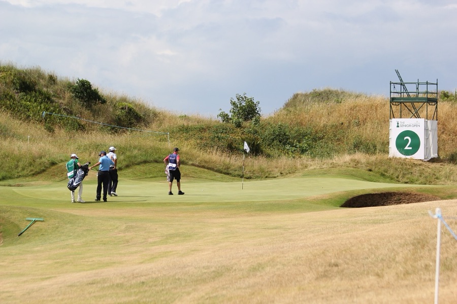 The 2nd green, Senior Open 2013.